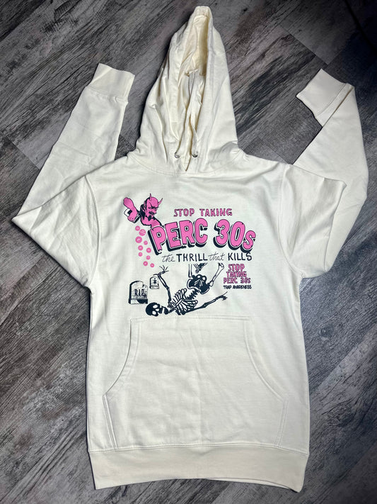 STOP TAKING PERC 30s HOODIE (Cream/Pink)