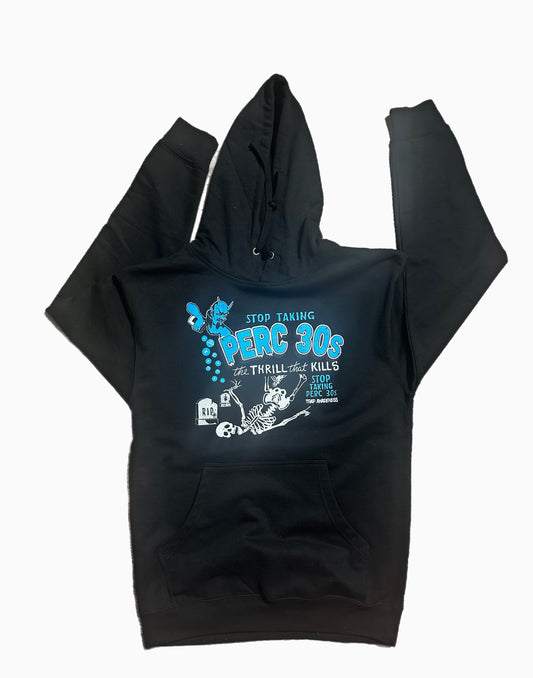 STOP TAKING PERC 30s Hoodie (Black/Blue)