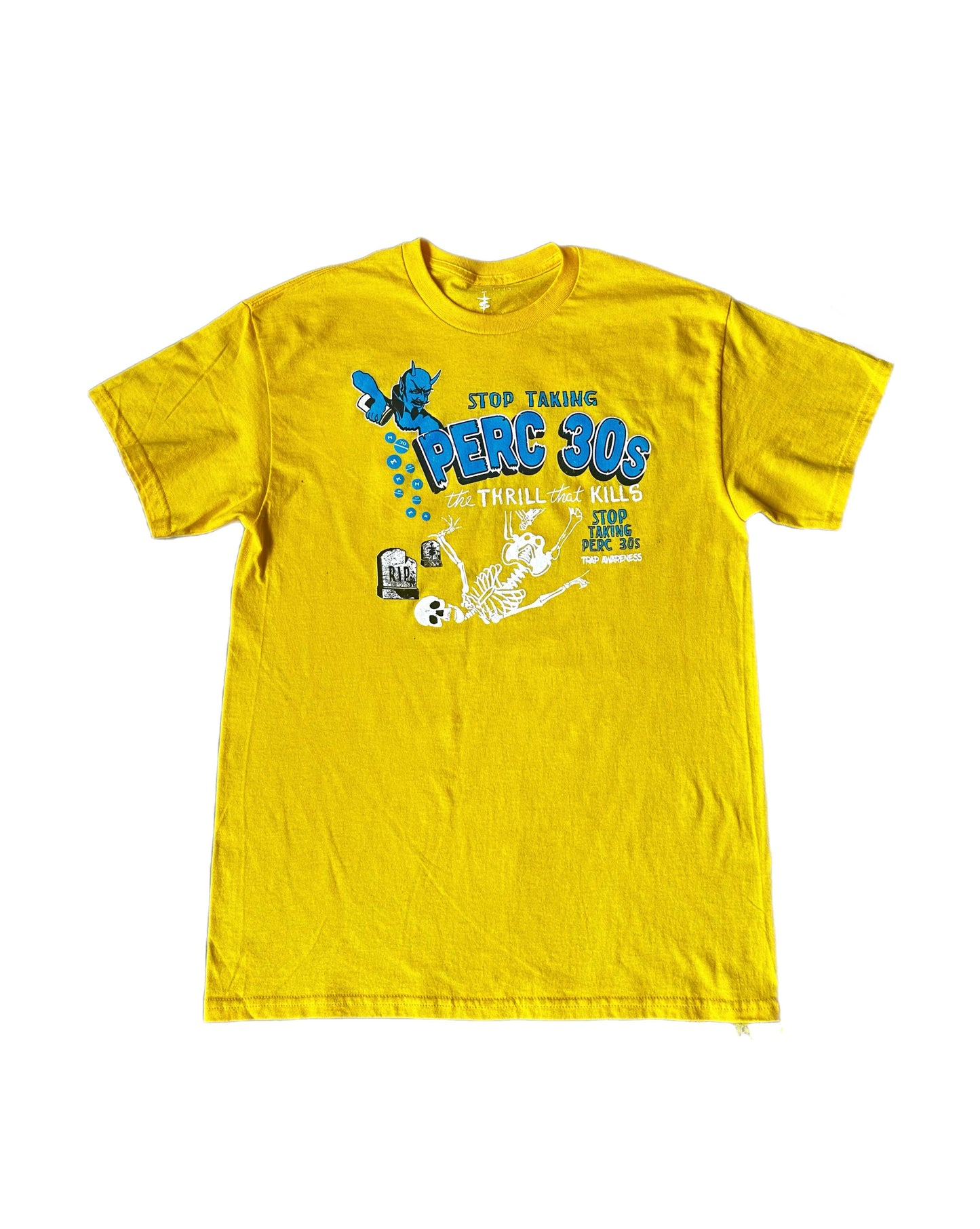 STOP TAKING PERC 30s Tee (Yellow/Blue)