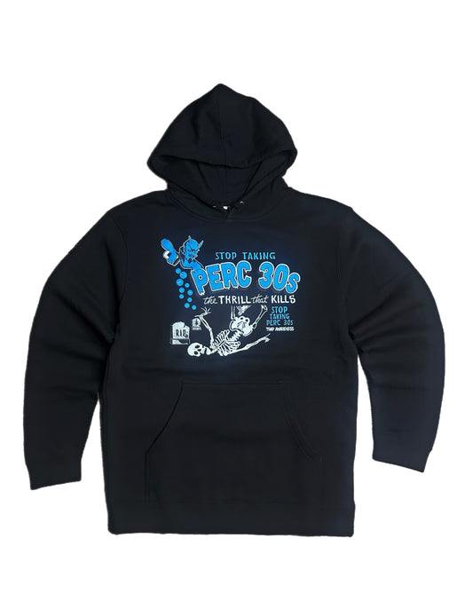STOP TAKING PERC 30s Hoodie (Black/Blue)
