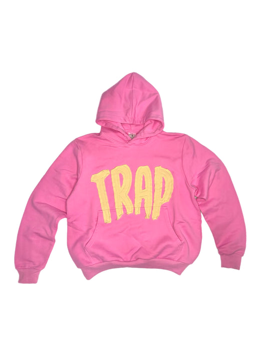 T.R.A.P HOODIE (Pink/ Cream)