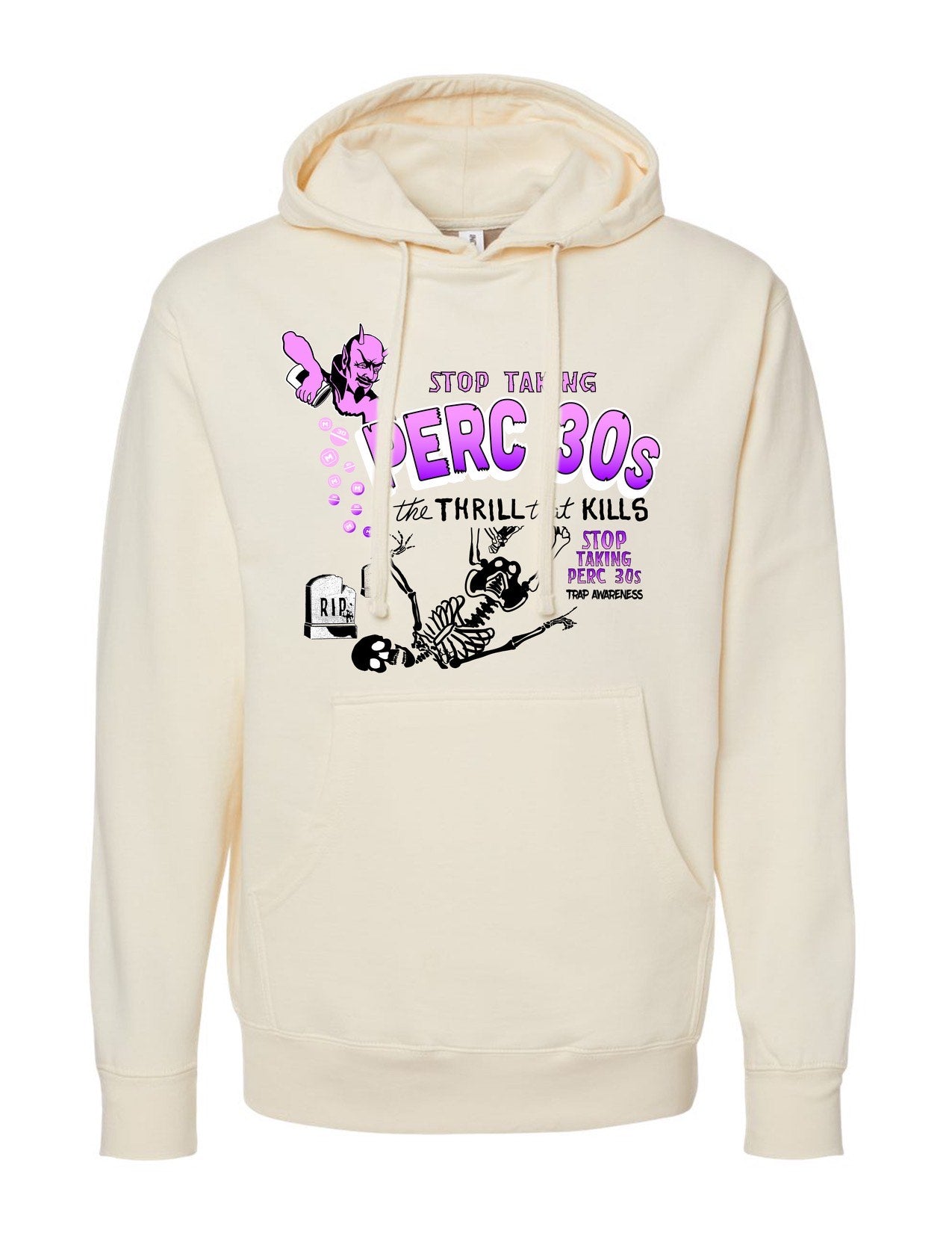 STOP TAKING PERC 30s Hoodie (Cream/Pink/Purple)